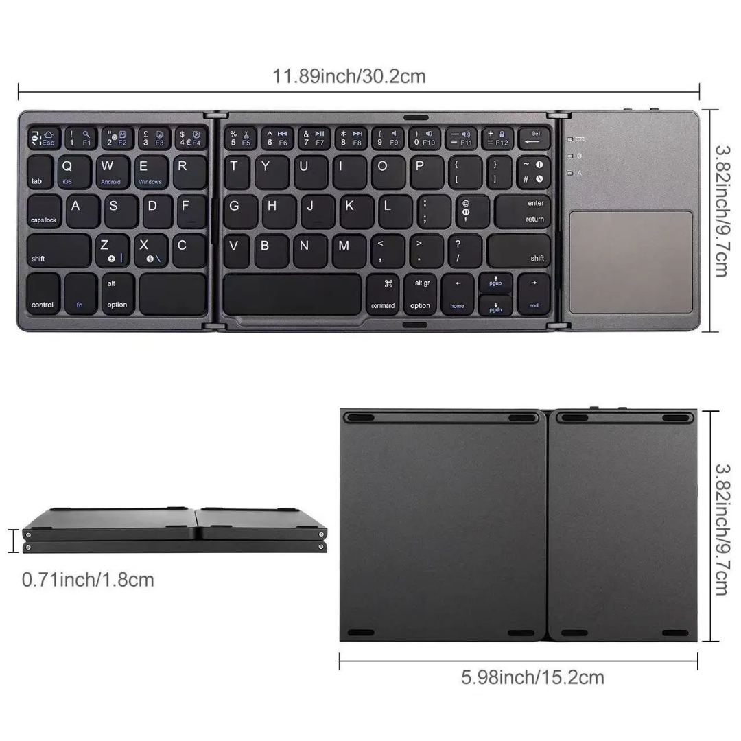 Mini Clavier Qwerty, Sans Fil, Pliable.